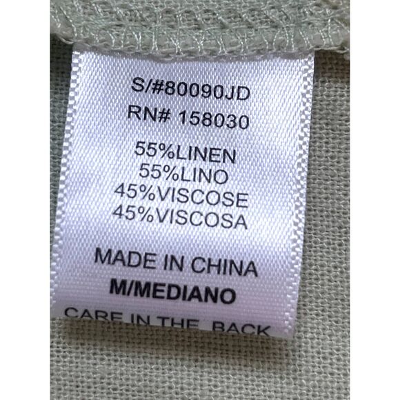 Stitch + Feather Linen Sage Green Blazer Size M Essential Formal Lagenlook - Picture 9 of 9